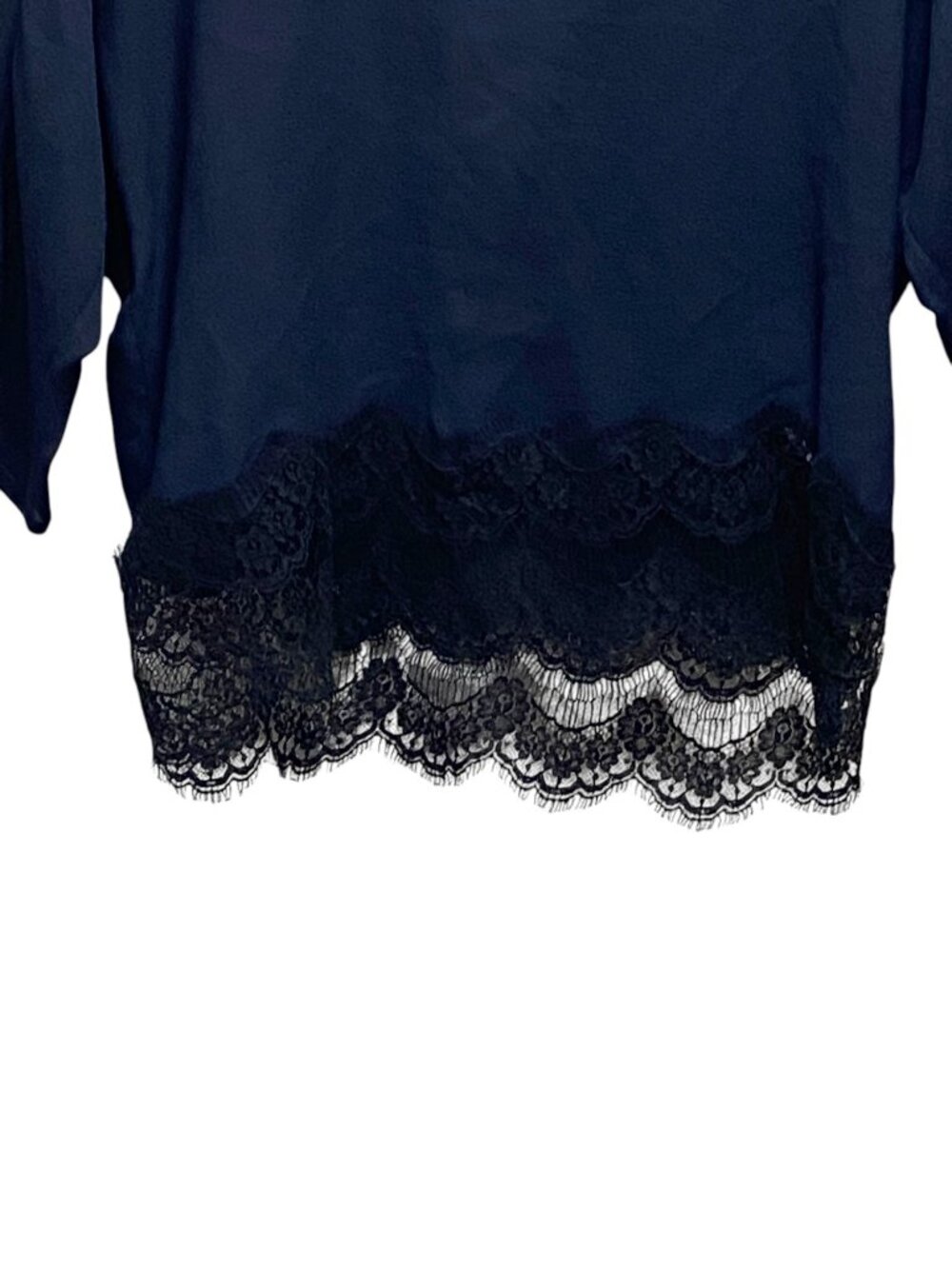 Sandro Paris Navy Blue Blouse Romantic - Picture 10 of 14